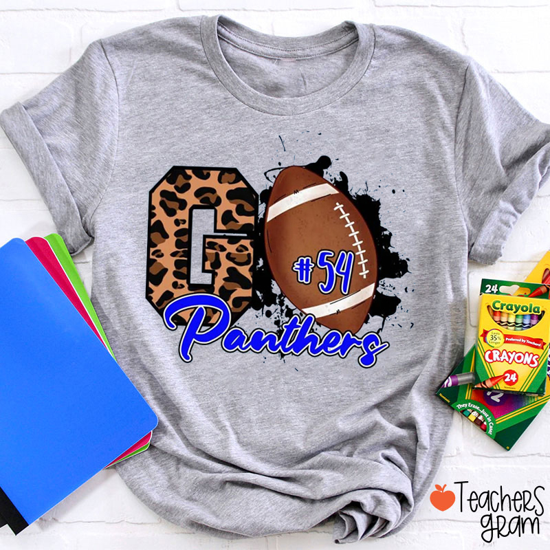 Personalized Sport And Mascot Leopard Splash Pattern Teacher T-Shirt