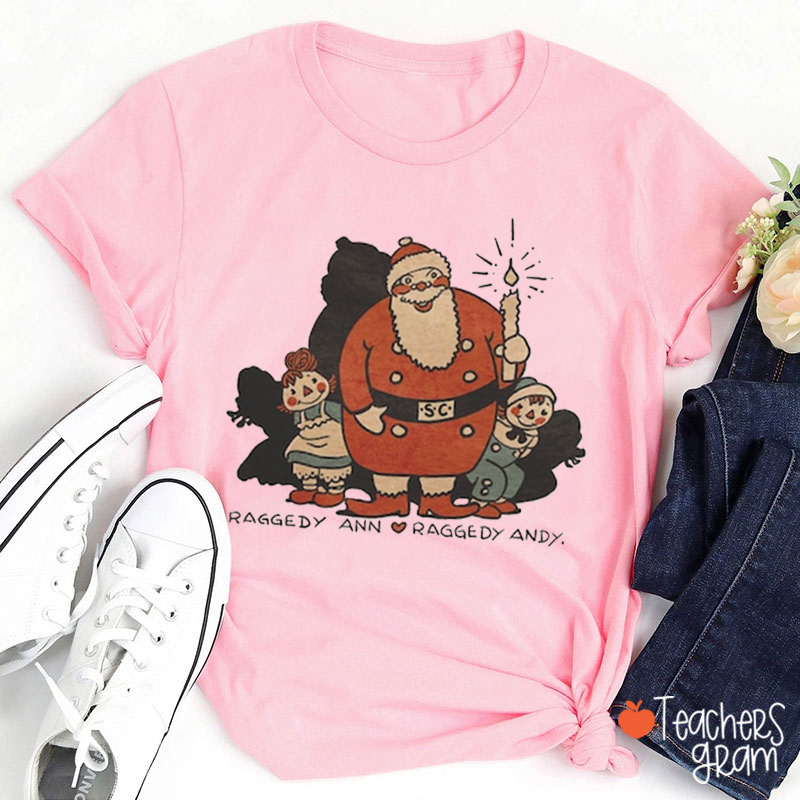 Raggedy Ann Andy Christmas Holiday Teacher T-Shirt