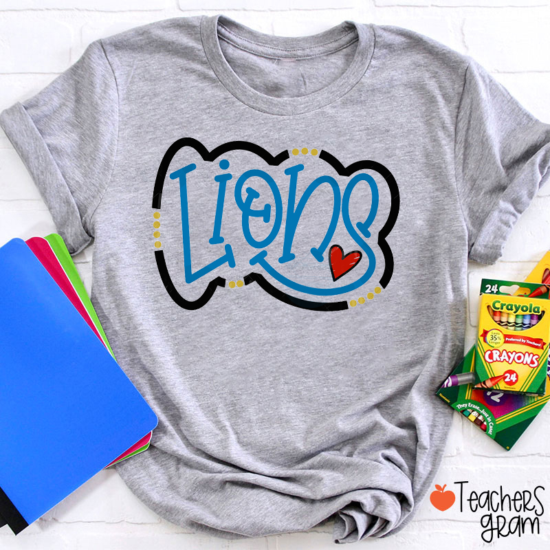 Personalized Mascot Heart School Spirit Teacher T-Shirt