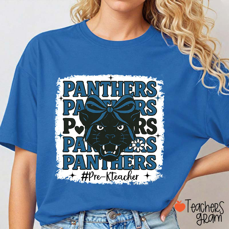 Personalized Mascot Cute Bow School Spirit Teacher T-Shirt