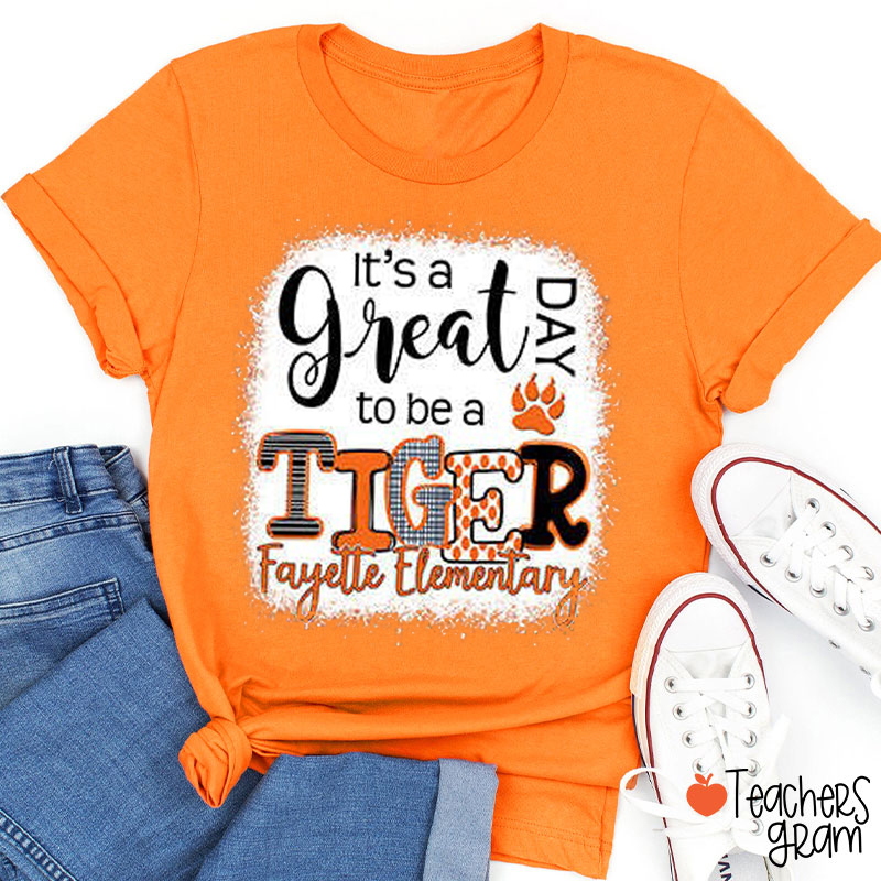 Personalized Mascot And School Name It's A Great Day To Be Teacher T-Shirt