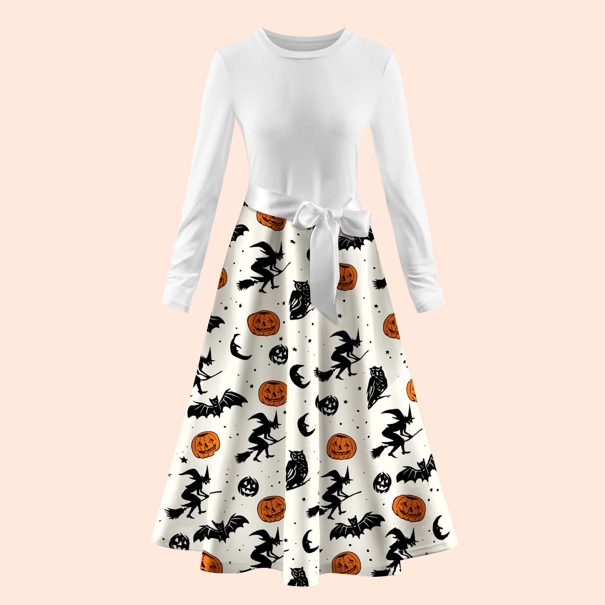 Halloween Witch Teacher Long Sleeve Dress