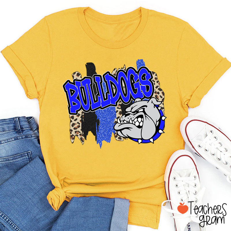 Personalized Mascot Leopard Stripes Teacher T-Shirt