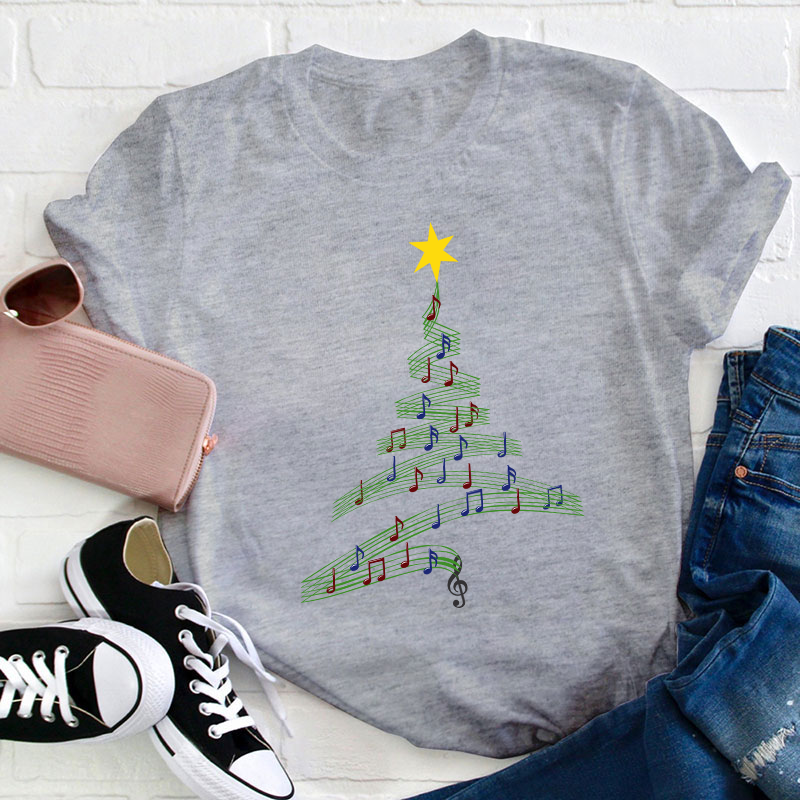 Note Christmas Tree Teacher T-Shirt