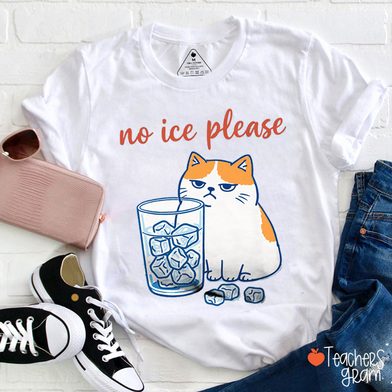 No ICE Please Cute Cat Teacher T-Shirt