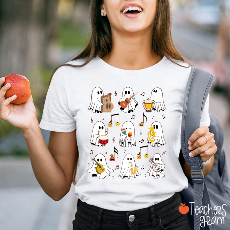 Cute Ghosts Music Teacher T-Shirt