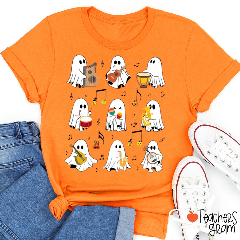 Cute Ghosts Music Teacher T-Shirt