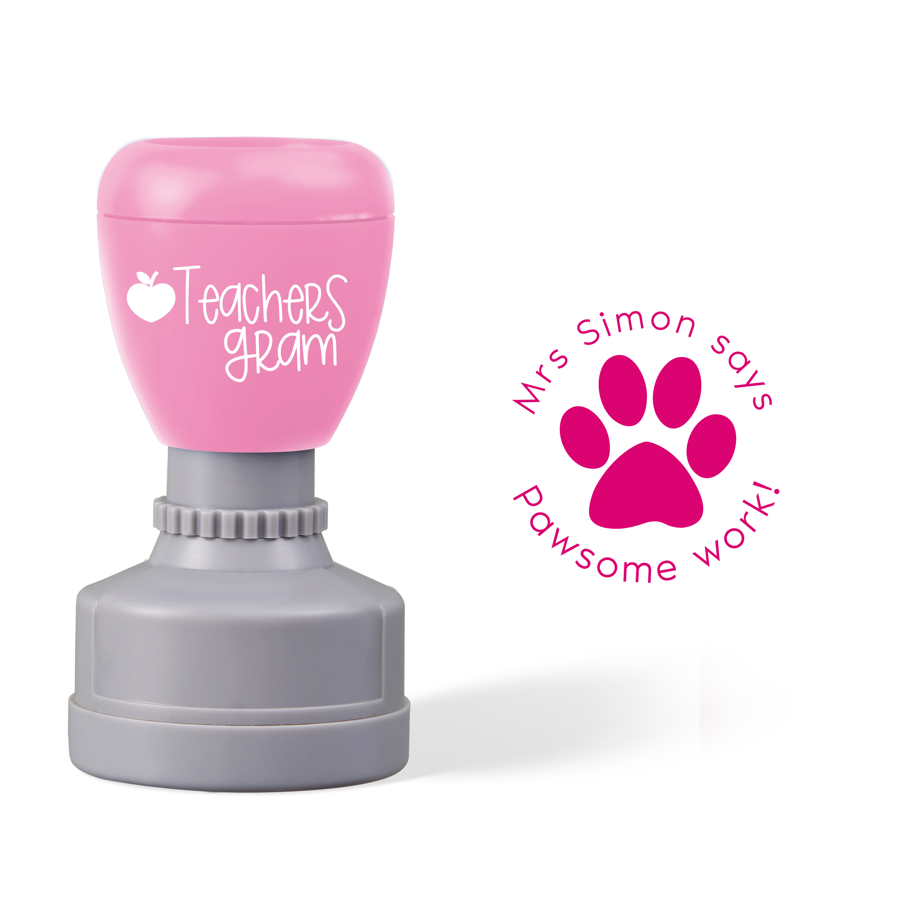 Personalized Pawsome Work Teacher Stamp