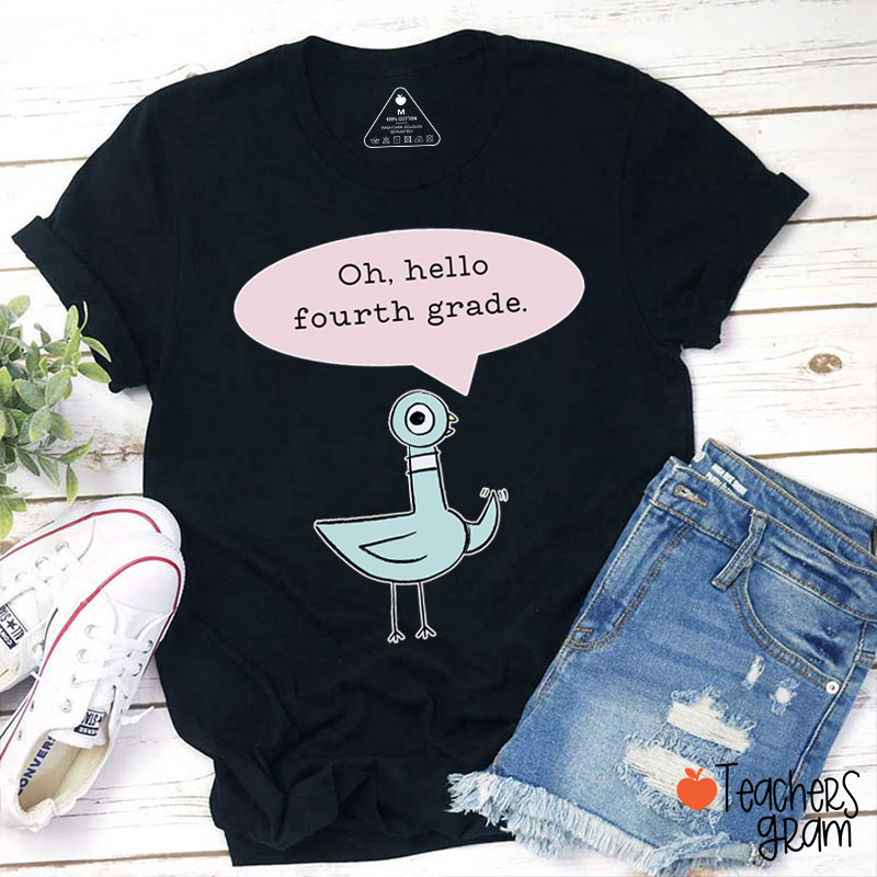 Personalized Grade Hello First Day Teacher Teacher T-Shirt