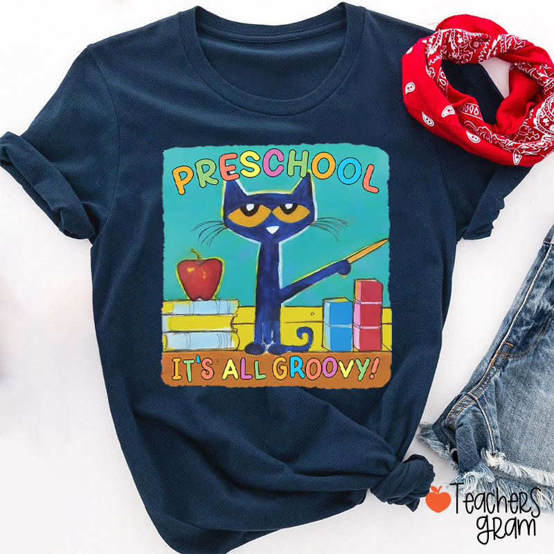 Personalized Grade It's All Groovy Teacher T-Shirt