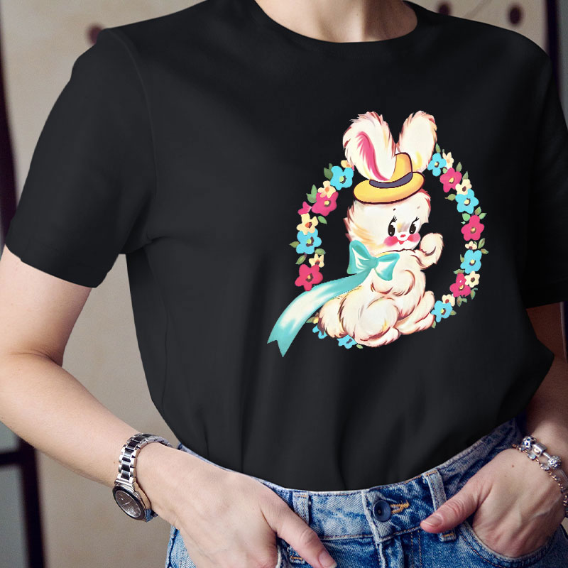 Cute Retro Easter Bunny Teacher T-Shirt