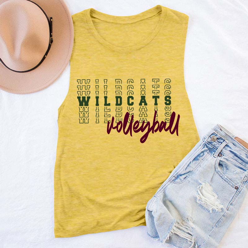 Personalized Mascot Text Stacking Teacher Tank Top