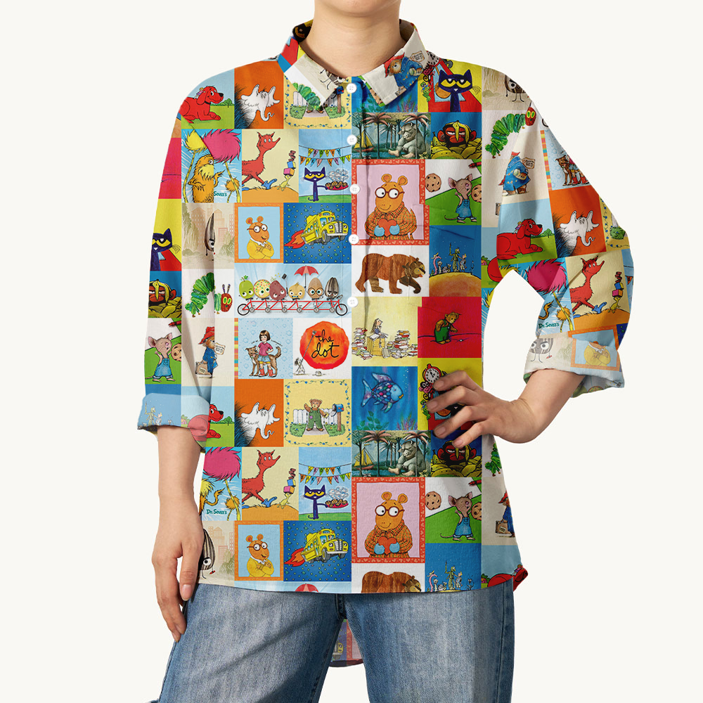 I Still Read Children's Books Teacher Crinkle Fabric Shirt