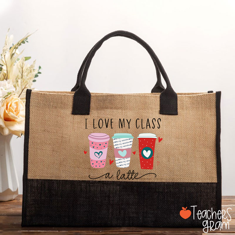 I Love My Class A Latte Teacher Cotton Tote Bag