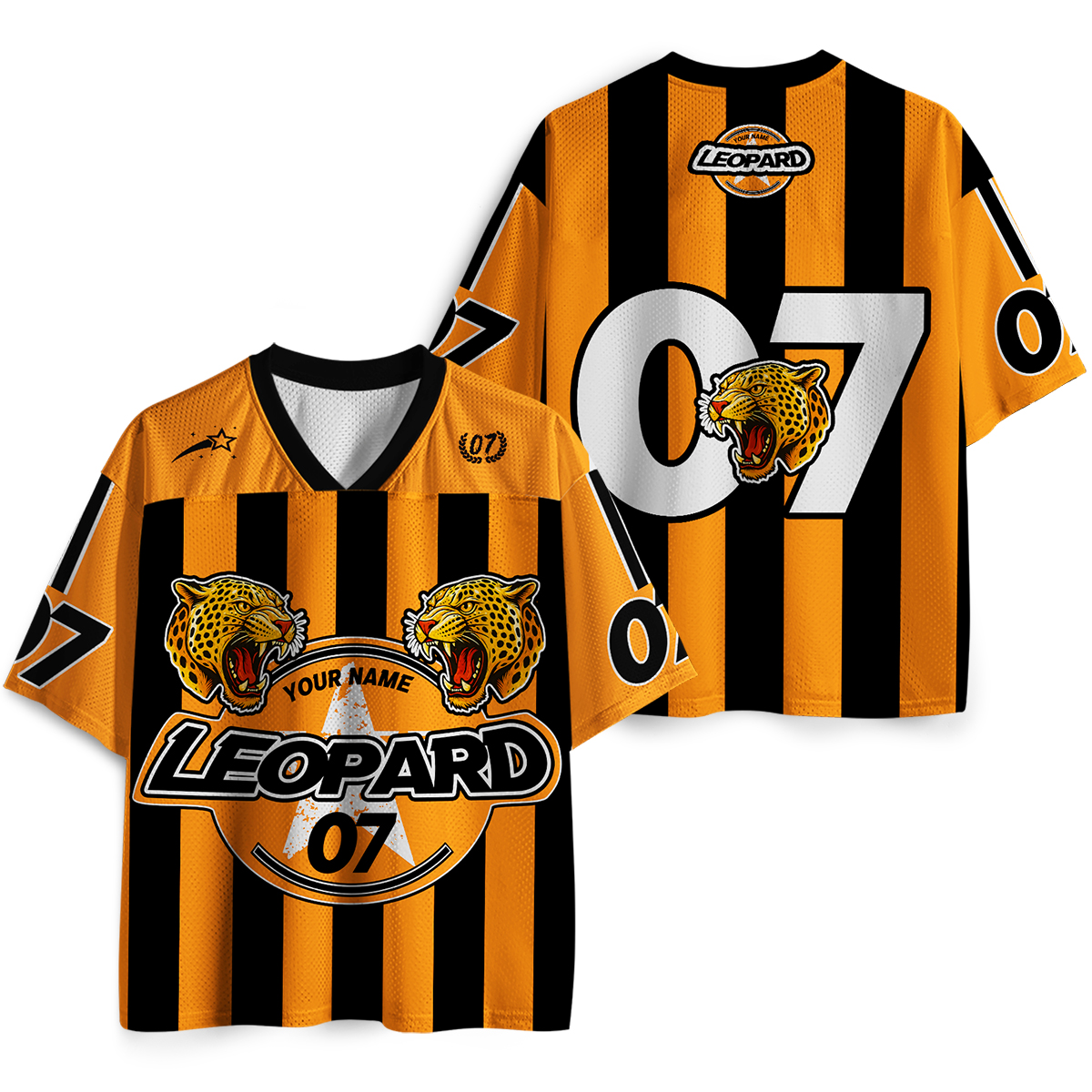 Personalized Name And Number Leopard Teacher Mesh Jersey