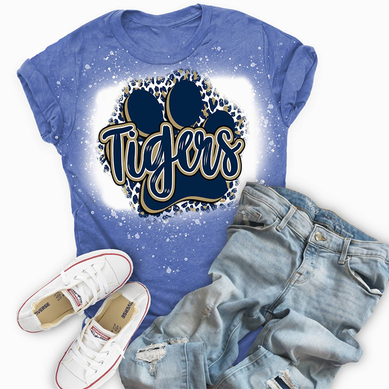 Personalized Mascot Leopard Paw Teacher Printed T-Shirt