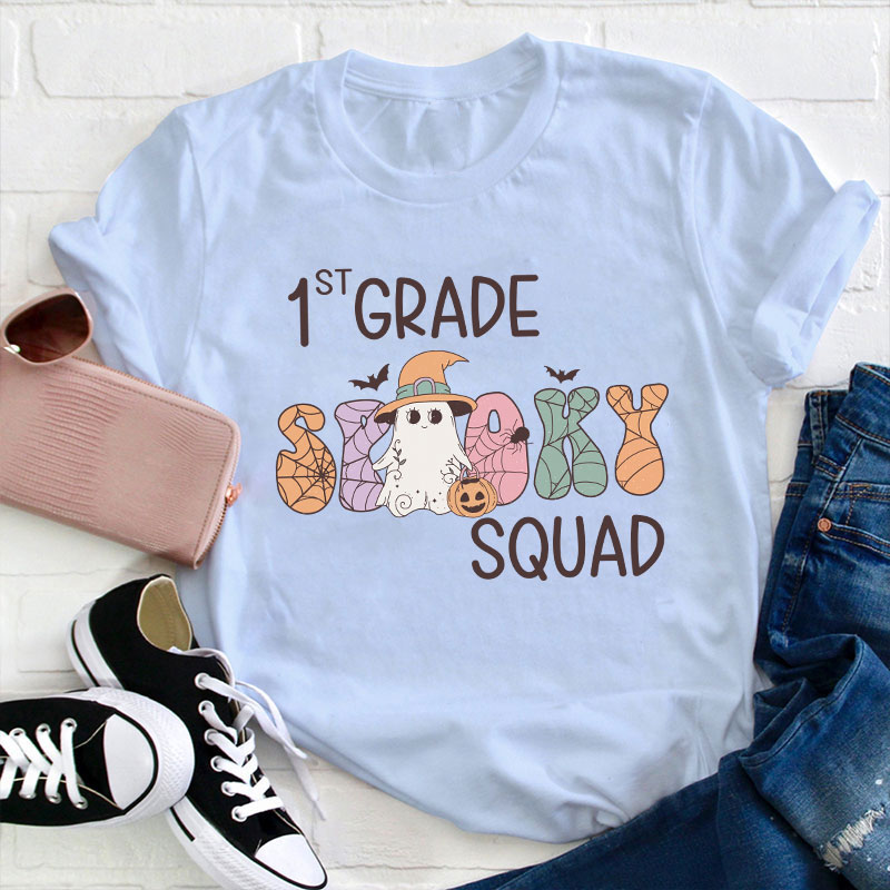 Personalized Grade Spooky Squad Teacher T-Shirt
