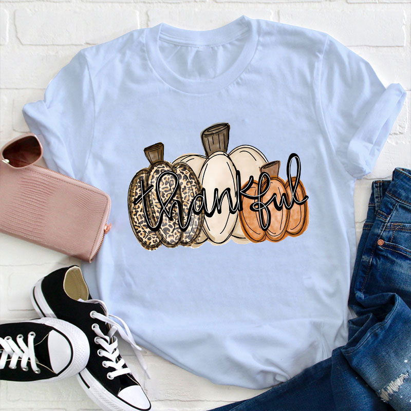 Thankful Pumpkins Teacher T-Shirt