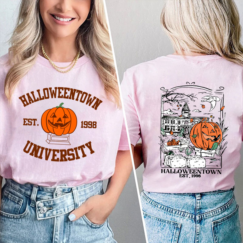 Halloween Town University Teacher Two Sided T-Shirt