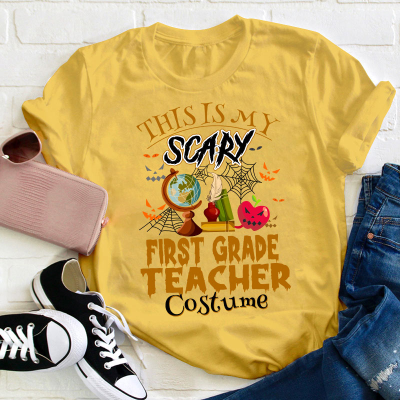 Personalized Grade This Is My Scary Costume Teacher T-Shirt