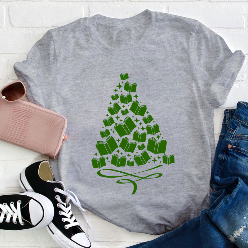 A Christmas Tree Of Books Teacher T-Shirt