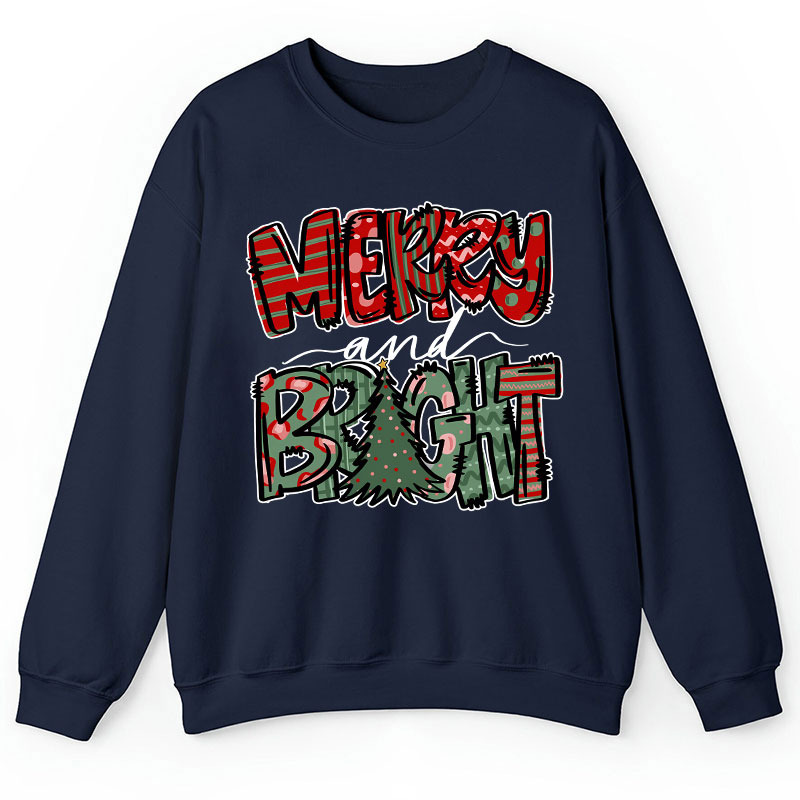Merry And Bright Christmas Teacher Sweatshirt