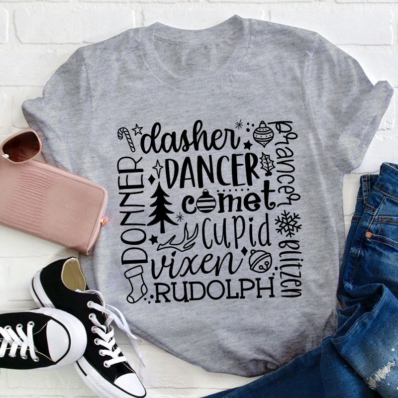 Dancer Cupid Rudolph Teacher T-Shirt