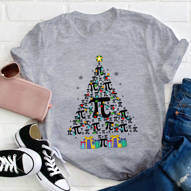 Christmas Pi Tree Teacher T-Shirt