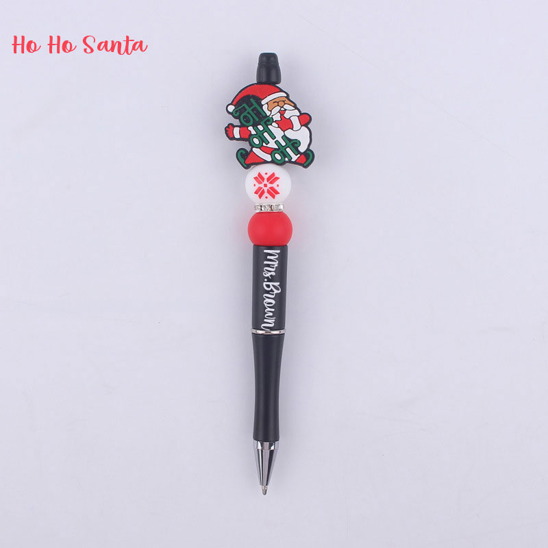 Personalized Christmas Silicone Bead Ballpoint Teacher Pens(30% Off Buy 10+, 50% Off Buy 30+)