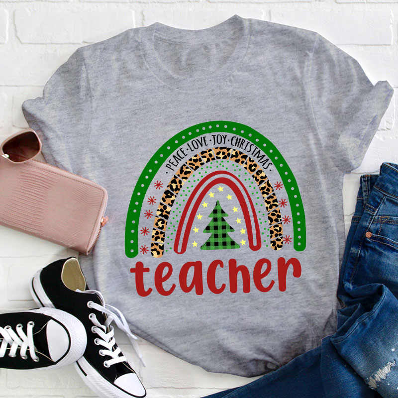 Peace Love Joy Christmas Teacher T-Shirt