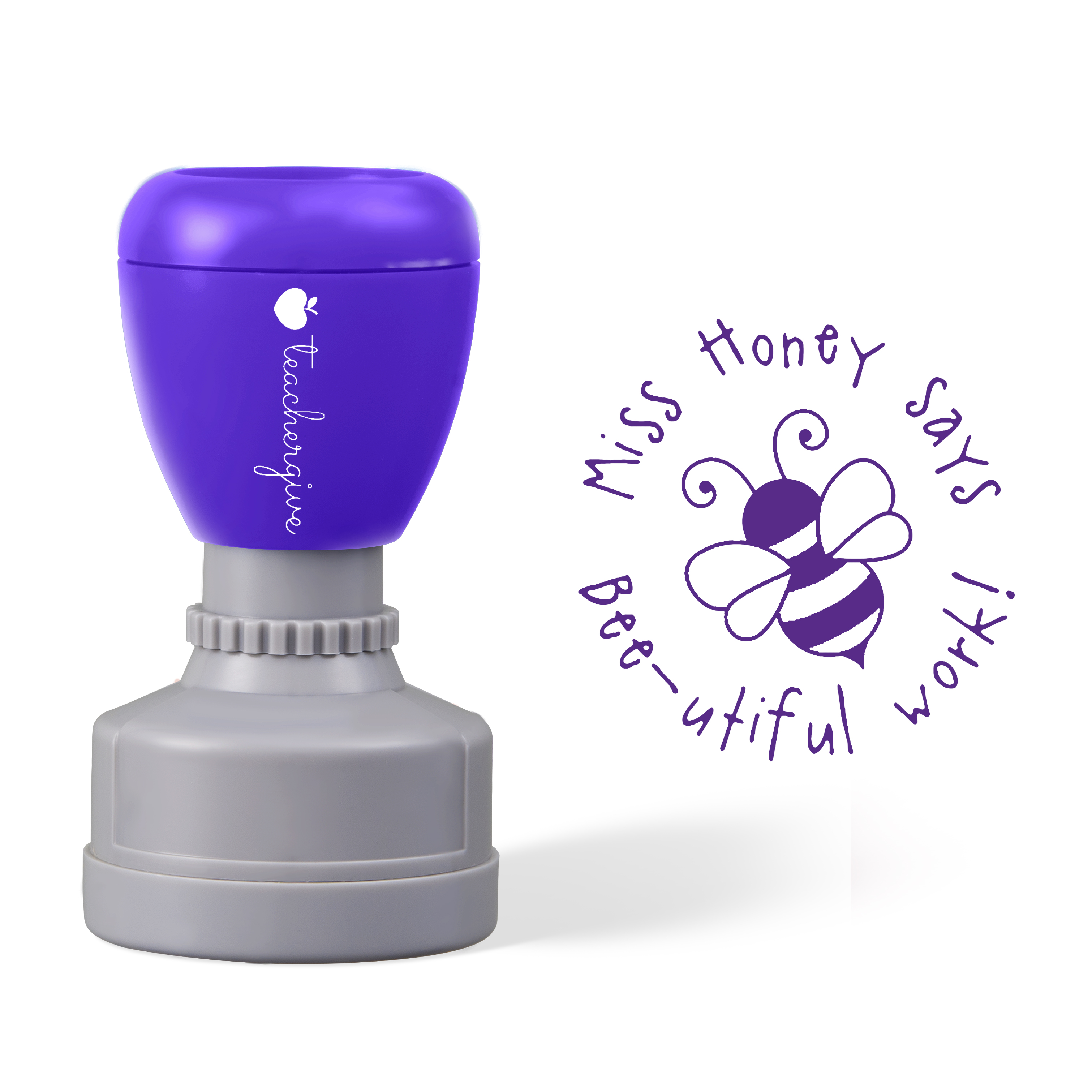 Personalized Says Bee-Autiful Work Teacher Stamp