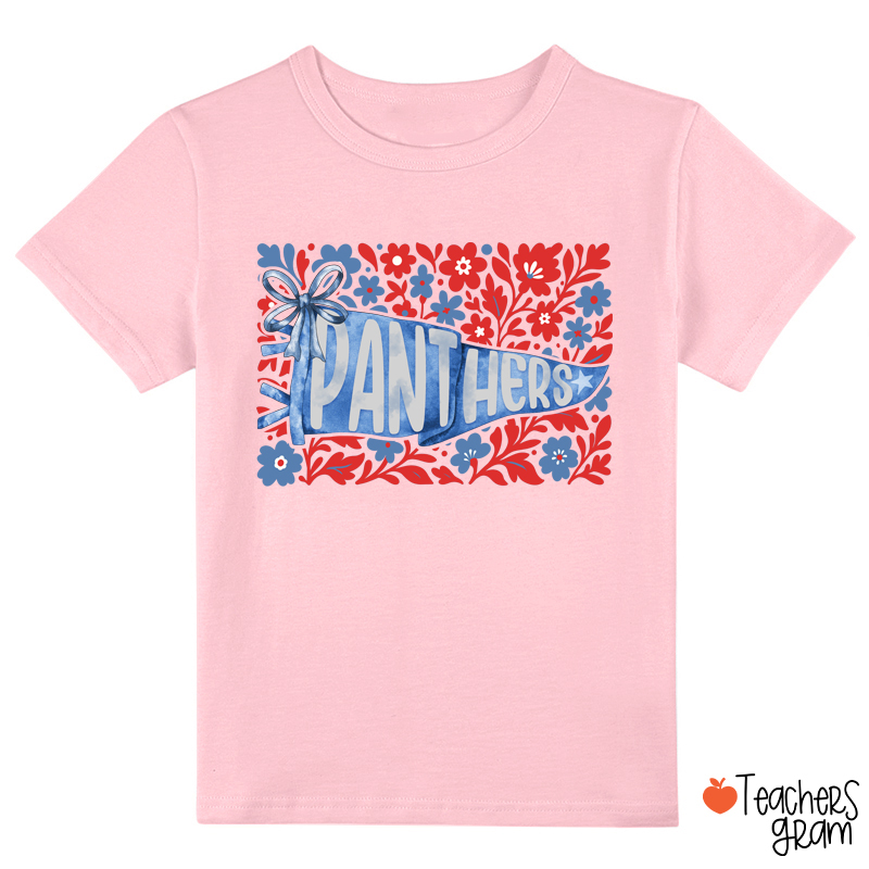 Personalized Mascot Pennant Flowes School Spirit Class T-Shirt