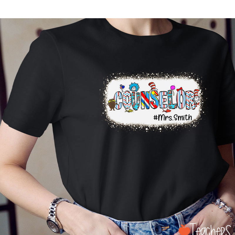 Personalized Text And Hashtag Teacher T-Shirt