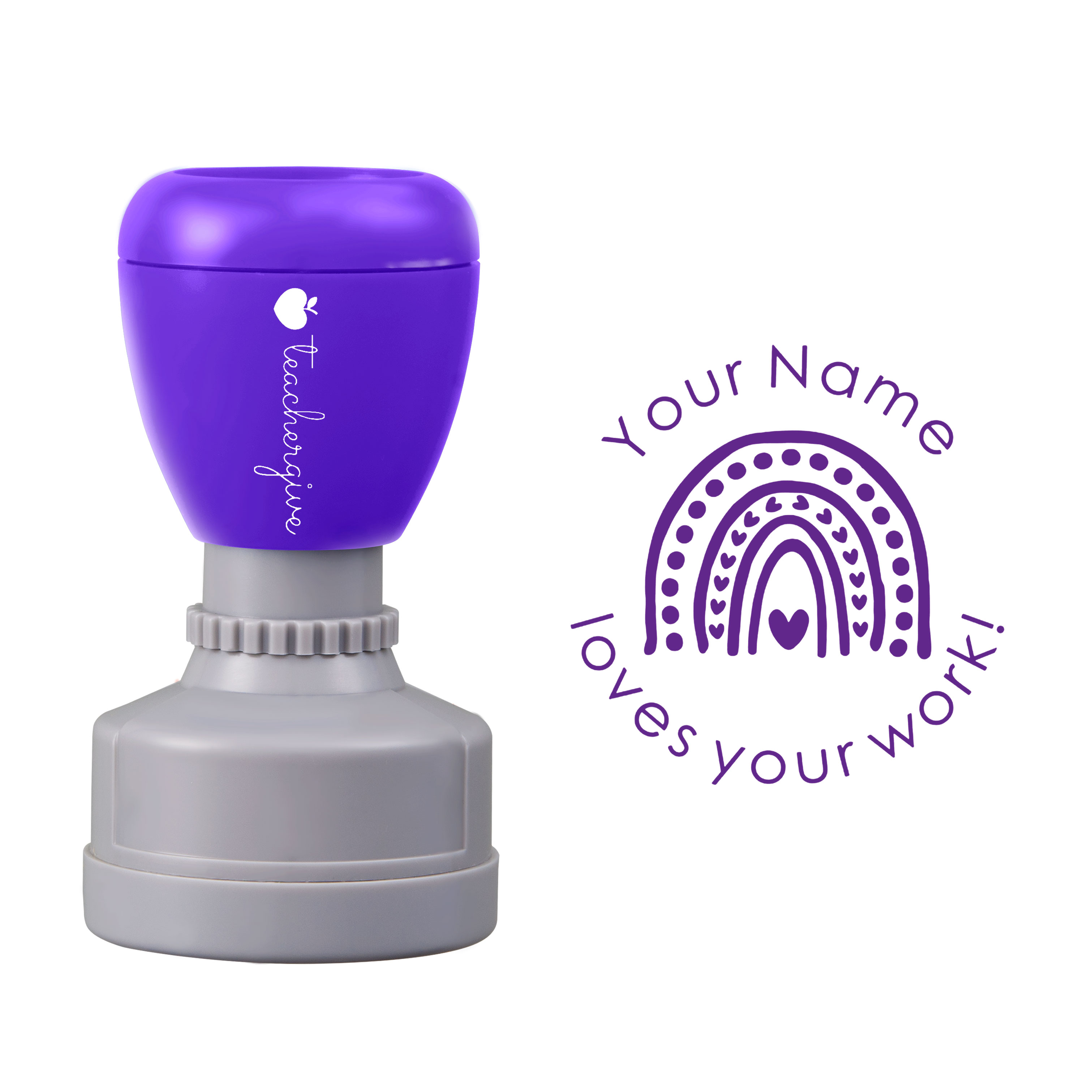 Teachergive Personalized Loves Your Work Teacher Stamp sale