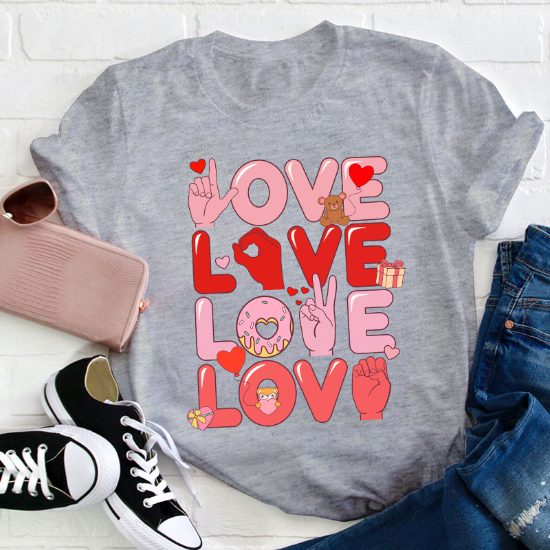 Gesture Love Teacher T-Shirt