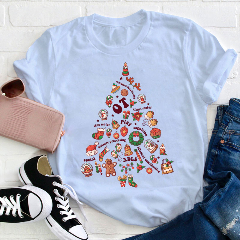 OT Christmas Tree Teacher T-Shirt