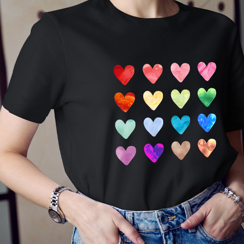 Colorful Love Combination Teacher T-Shirt