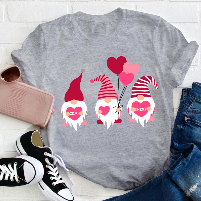 Gnome Valentine XOXO Teacher T-Shirt
