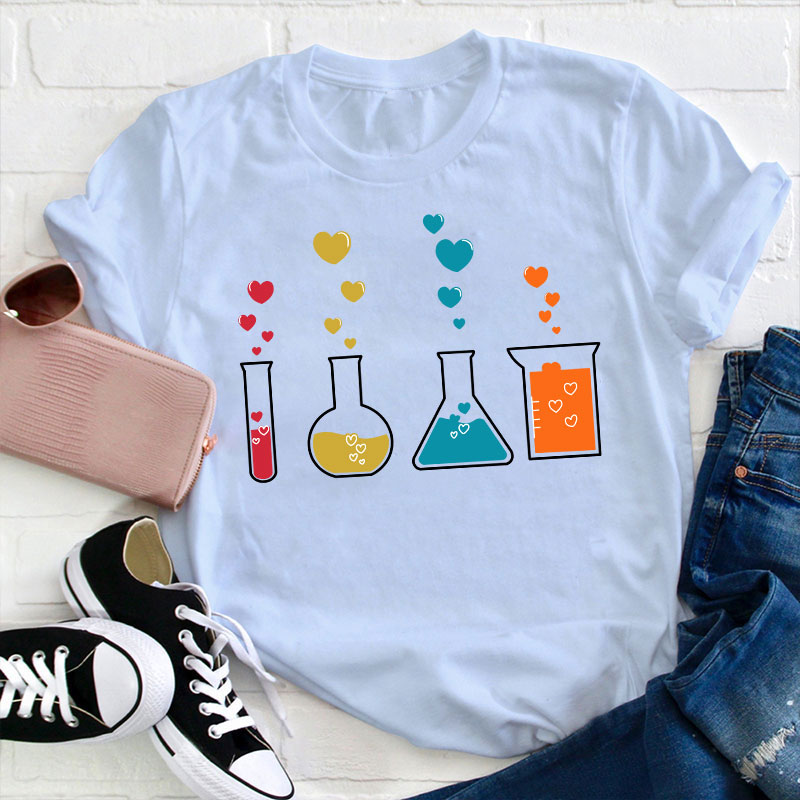 Cute Chemistry Hearts Teacher T-Shirt