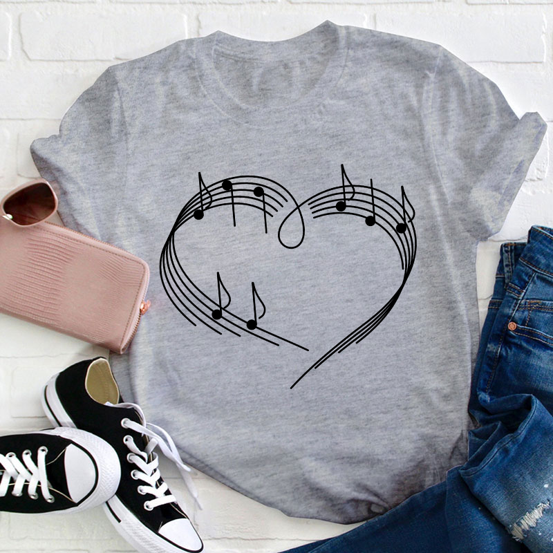 Music Love Heart Teacher T-Shirt