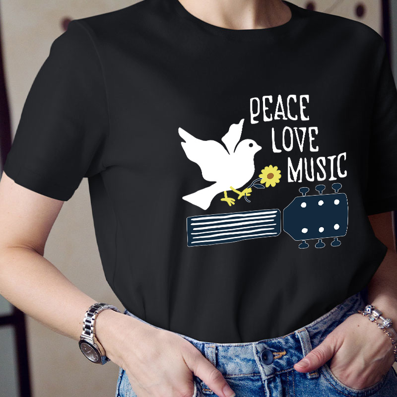 Peace Love Music Teacher T-Shirt