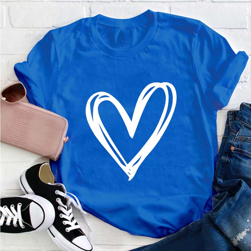Double Heart Teacher T-Shirt