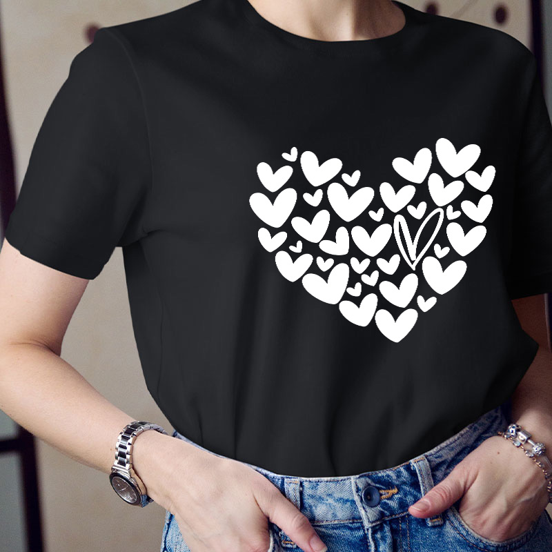 Red Heart Of Hearts Teacher T-Shirt