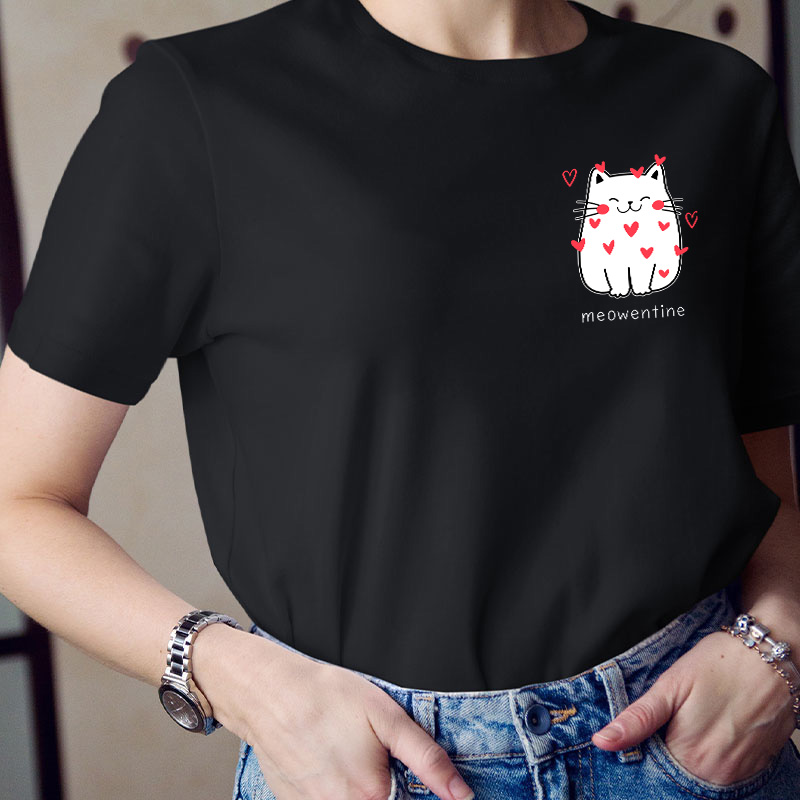 Meowentine Teacher T-Shirt