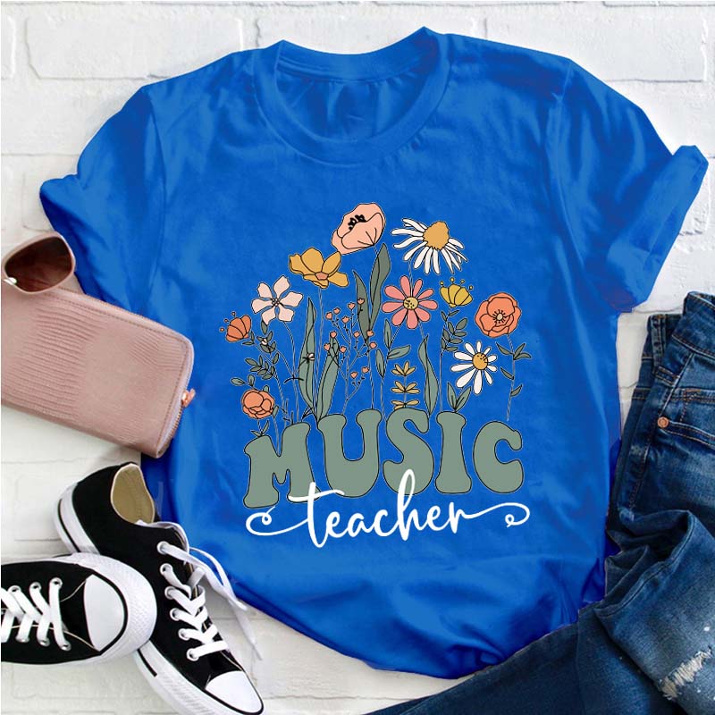Personalized Wildflower Teacher T-Shirt