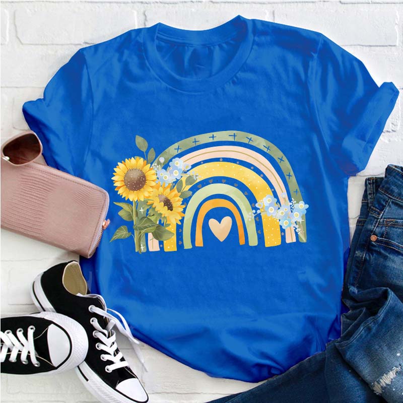 Sunflower Rainbow Teacher T-Shirt