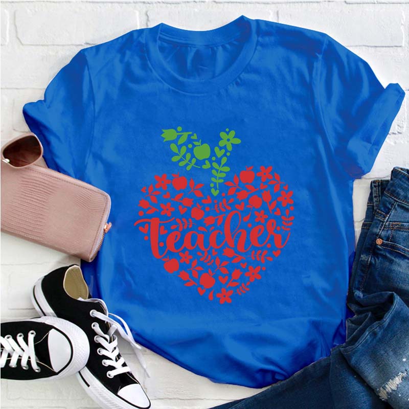 Apple Heart Teacher T-Shirt