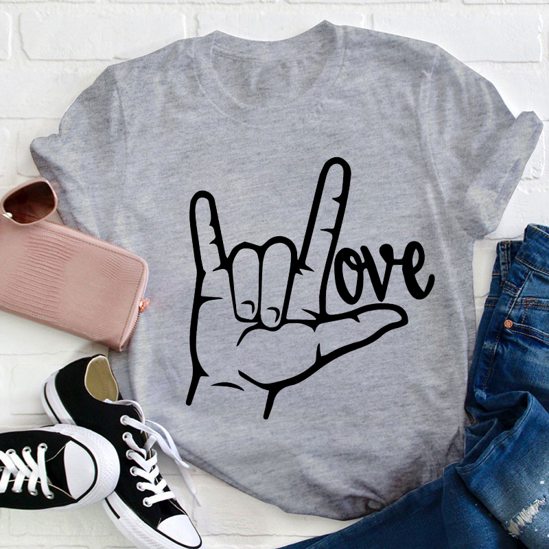 Peace Sign Love Teacher T-Shirt