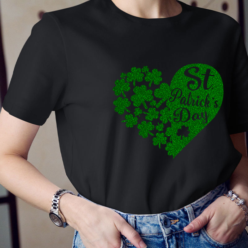 Shamrock With Heart Teacher T-Shirt