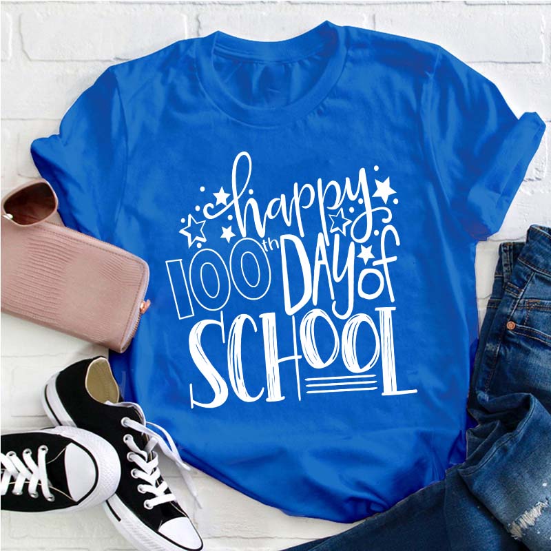 Happy 100th Day Of School Teacher T-Shirt